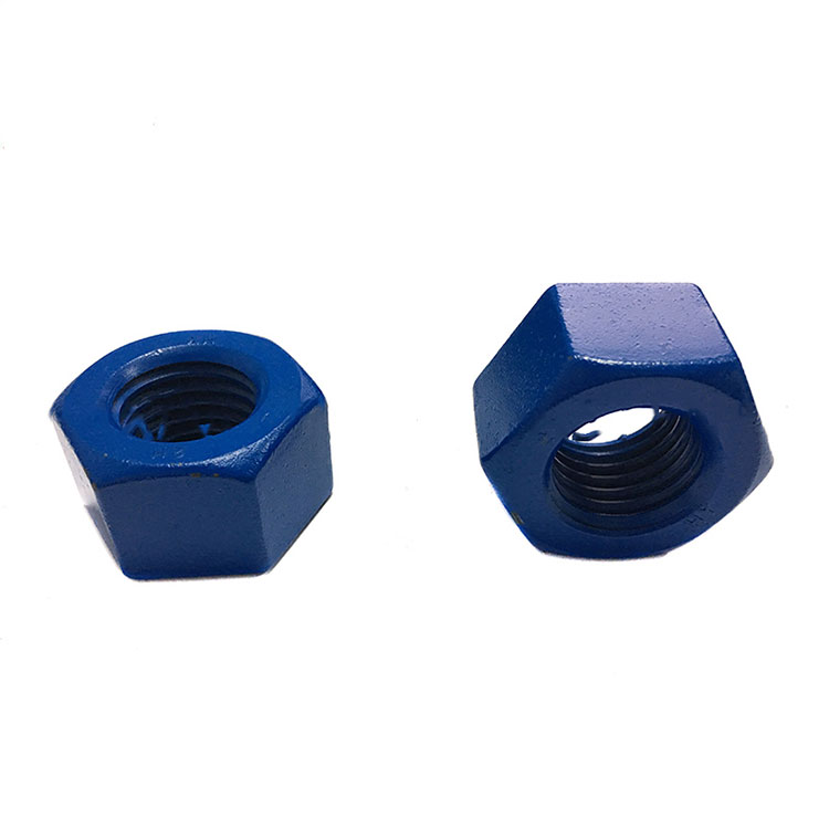 Écrou lourd hexagonal bleu PTFE en téflon ASTM A194 de qualité 2H