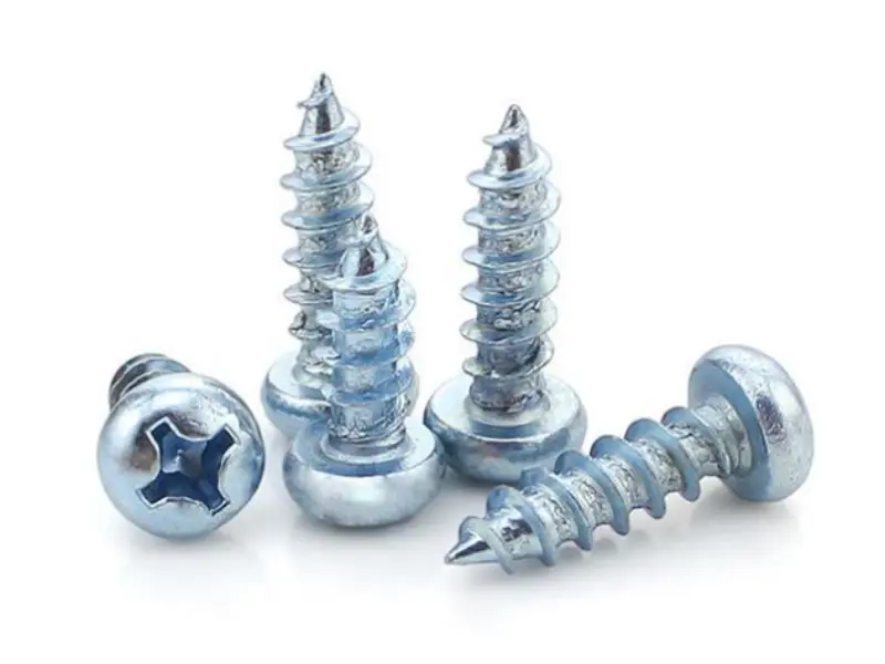 Vis autotaraudeuse à tête cylindrique Phillips DIN7981 plaquée zinc