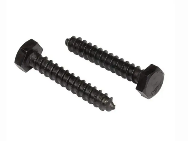 Vis à bois à tête hexagonale robuste, finition noire